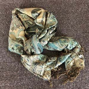 Green, gold and black elegant scarf